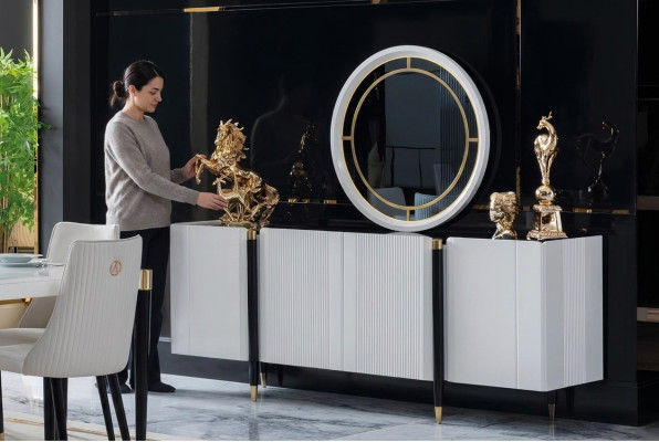 Commode Spiegel commodes console meubelen Italiaanse stijl garnituur set 2-delig