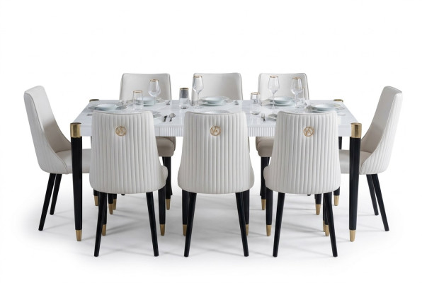 Essen Gruppe Houten Tafel Tafels 7-delige Compleet Set Eettafel 6x Stoelen Eetkamerset