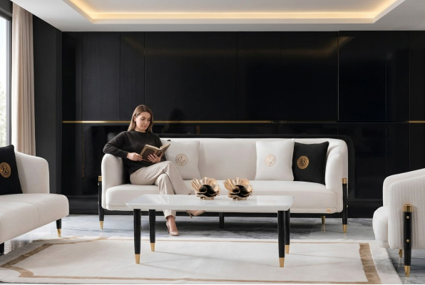 Design Bank 3-zits Design 210cm Luxe Bankstellen Bank 3-zits Nieuw Stoffen Bank Meubels