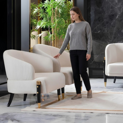 Bekleding Moderne Eenpersoons Designer Grijze Relax Nieuwe Woonkamer Luxe Fauteuil Hotel