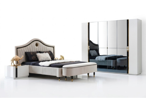 Slaapkamer Ontwerp Bed Luxe Bedden Nieuw Dubbel Gestoffeerd Meubilair Hotel Huwelijk Ontwerp