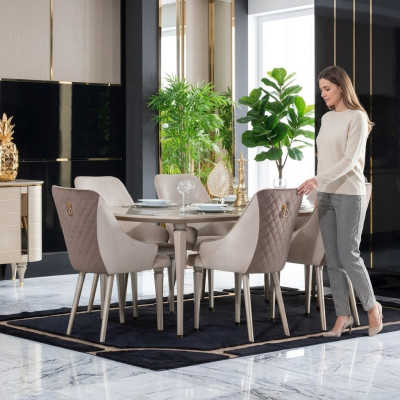 Eetkamerset Tafel 6x stoelen Stoel Compleet Nieuwe Set Eetgroep 7-delig.