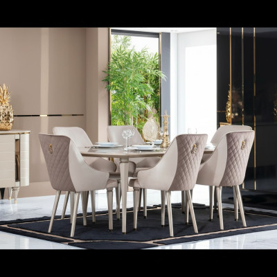 Eetkamerset Tafel 6x stoelen Stoel Compleet Nieuwe Set Eetgroep 7-delig.