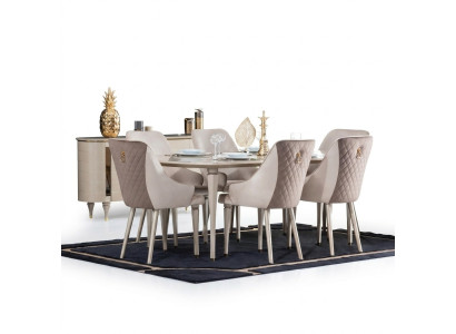 Eetkamerset Tafel 6x stoelen Stoel Compleet Nieuwe Set Eetgroep 7-delig.