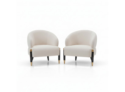 Textiel 2x fauteuils gestoffeerde stoelen Gastropub stof eetkamer Nieuw designstoelenset