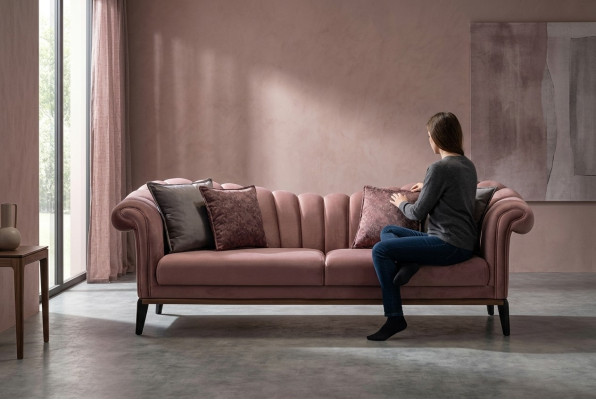 Driepersoons luxe 3-zits bank gestoffeerde bank van leer stof textiel banken nieuw