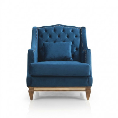 Blauwe luxe Chesterfield fauteuil Woonkamer Lounge Designer Meubels Nieuw