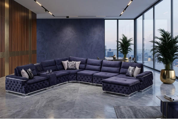 Hoekbank U-vorm Chesterfield bank Woonkamer meubels Italiaanse stijl.