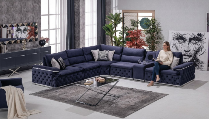 Hoekbank L-vorm Bank Chesterfield meubels Bank Design meubels Italië.
