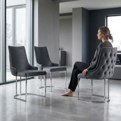 Stoelen Eetkamer Set 2x Stoel Zachte Stoel Italiaanse Stijl