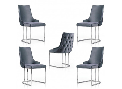 Garnituur 4x stoelen Modern gestoffeerd design Stoelgroep Houten eetstoel
