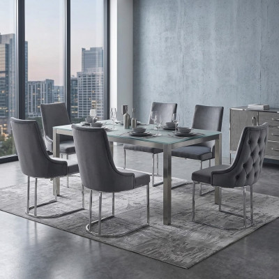 Eetkamerstoelen Chesterfield Fauteuil Modern Set van 6 Stoelen Nieuw
