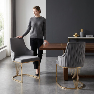 Eetkamer armstoel Italiaanse stijl gestoffeerde luxe stoel stoelen woonkamer