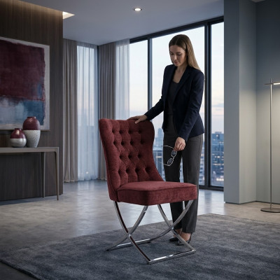 Eetkamerstoelen Roestvrij Stalen Luxe Fauteuil Stoel Rood Stoelen Woonkamer