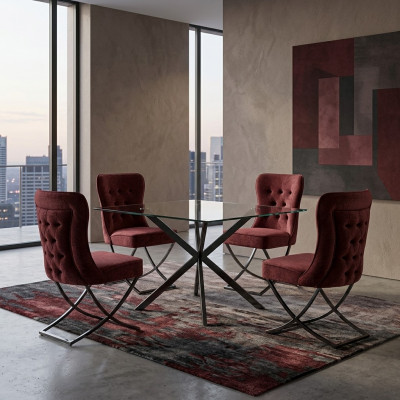 Eetkamerstoelen set design 4 stoelen groep gestoffeerde fauteuil
