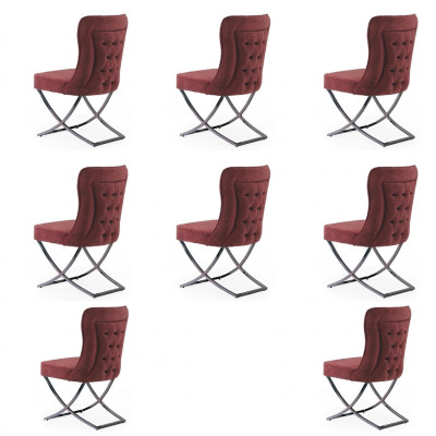 Ontwerp Stoel Set 8 Stoffen Stoelen Horeca Stof Eetkamer Bekleding Groep