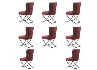 Ontwerp Stoel Set 8 Stoffen Stoelen Horeca Stof Eetkamer Bekleding Groep
