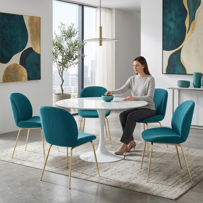 Groene stoelen 6x Luxe Moderne Eetkamer Stoelen Zitje Modern Hout