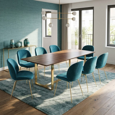 Ontwerpstoelen set 8x stoelen textiel gestoffeerde stoelen stof eetkamer nieuw