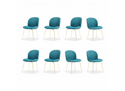 Ontwerpstoelen set 8x stoelen textiel gestoffeerde stoelen stof eetkamer nieuw