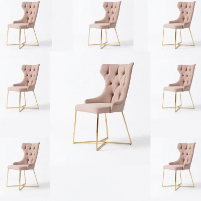 Ontwerp 8x stoelen set gestoffeerde eetkamerstoelenset fauteuil