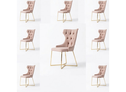 Ontwerp 8x stoelen set gestoffeerde eetkamerstoelenset fauteuil