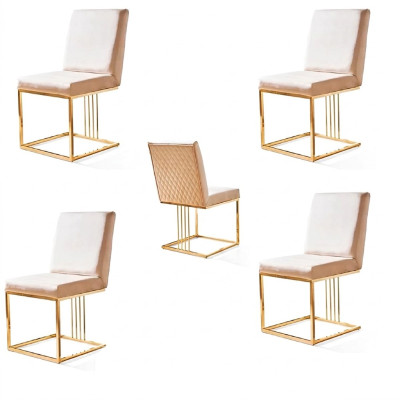 Ontwerp stoel set 4x fauteuils textiel stoelen stof eetkamer nieuw gestoffeerd