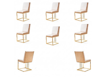 Stel 6x stoel fauteuil ontwerper metaal textiel gestoffeerde stoelen Gastro eetkamer meubels