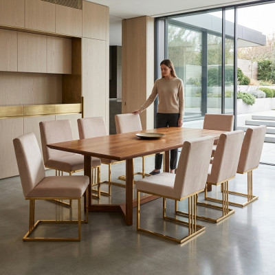 Ontwerp 8x stoelen groep set gestoffeerd horeca nieuw eetkamerstoel set fauteuil