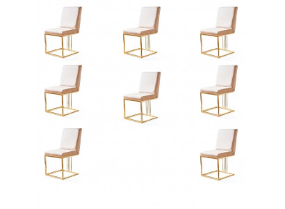 Ontwerp 8x stoelen groep set gestoffeerd horeca nieuw eetkamerstoel set fauteuil