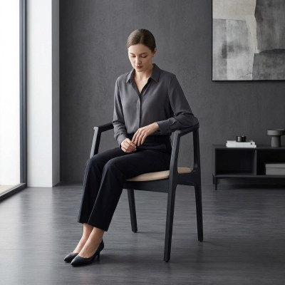 Eetkamer Houten Meubels Stoelen Luxe Ontwerp Gestoffeerde Stoel Rugleuning Zitting Kantoor