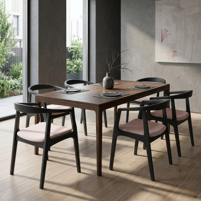 Eetkamerstoel set Fauteuil Nieuwe set Bekleding Design 6 stoelen Groep
