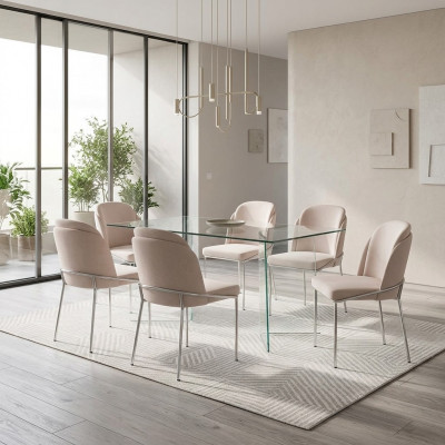 Stoel 6x eetkamerstoelen fauteuil lounge design meubels roestvrij staal