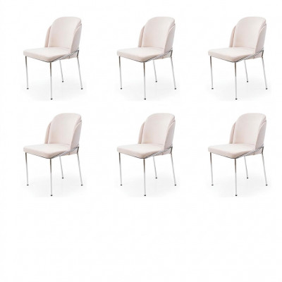 Stoel 6x eetkamerstoelen fauteuil lounge design meubels roestvrij staal
