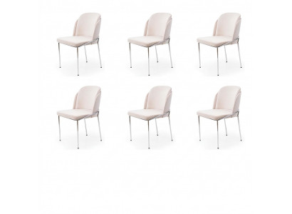 Stoel 6x eetkamerstoelen fauteuil lounge design meubels roestvrij staal