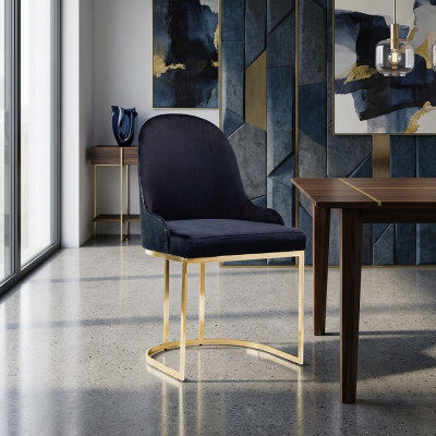 Eetkamerstoelen Hout Luxe fauteuil Stoel Blauw Zetel Woonkamer