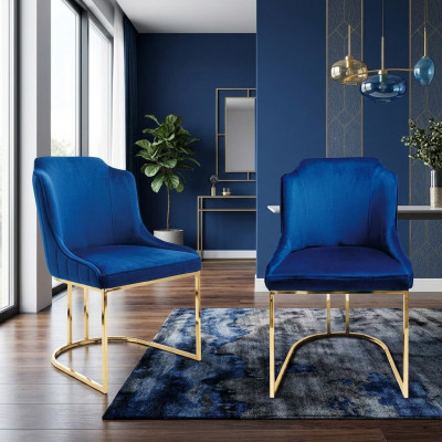 Stoel Hout Armstoel Fauteuil Eetkamerstoelen Bureaustoel Blauw Keukenstoel