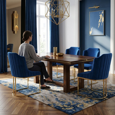 Eetkamerstoel kamer set zithoek 4x stoelen modern gestoffeerd ontwerp nieuw