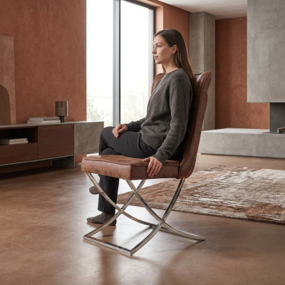 Eetkamerstoelen Hout Luxe Stoel Bruin Fauteuil Woonkamer