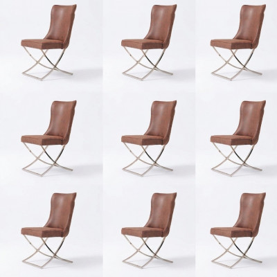 Stoel 6 eetkamer clubfauteuil houten loungemeubel gestoffeerde stoel