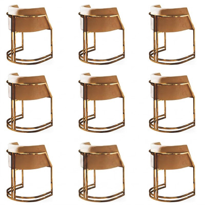 Ontwerp Stoel Stof Armstoel Beklede Stoelen Set van 8 Gastro Eetkamer