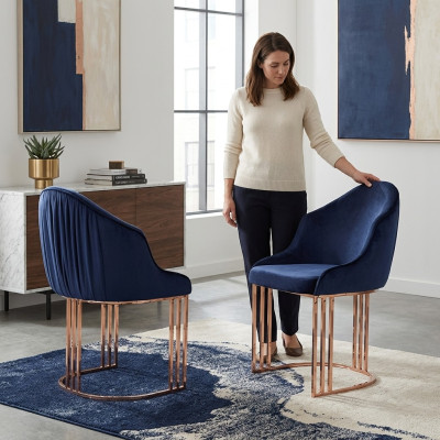 Eetkamer 1x Stoel Stoelen Bekleding Textiel Modern Ontwerper Leunende Zitting