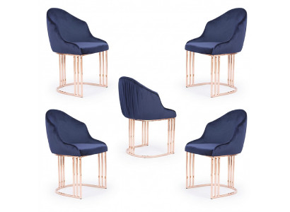 Ontwerper fauteuil luxe eetkamer 4x stoel stoelen gestoffeerd textiel modern