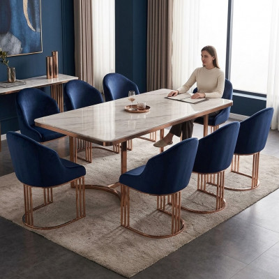 Garnituur Fauteuil Lounge Keuken 8x Design Beklede Zitstoelen Stoel Set