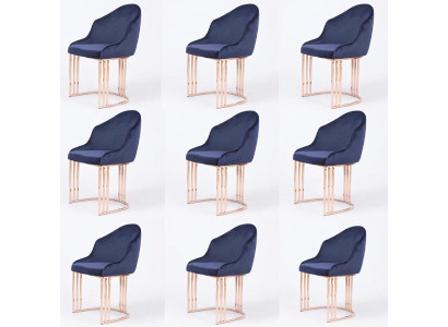 Garnituur Fauteuil Lounge Keuken 8x Design Beklede Zitstoelen Stoel Set