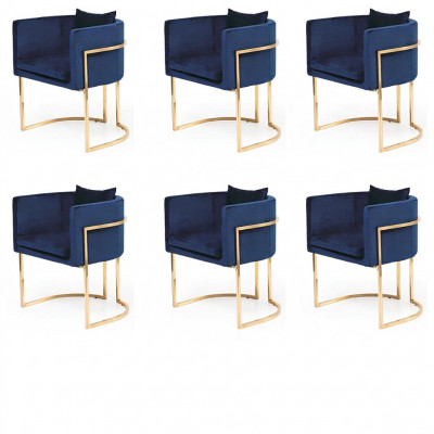 Groep textielbeklede stoelen voor het restaurant eetkamer stoffen designset van 6 stoelen