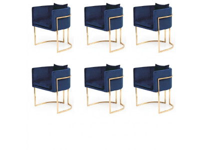 Groep textielbeklede stoelen voor het restaurant eetkamer stoffen designset van 6 stoelen