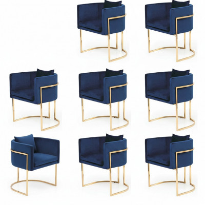 Eetkamerstoel Stoelen Zitplaats Modern Massief Hout Set 8x Luxe Restaurant