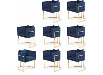 Eetkamerstoel Stoelen Zitplaats Modern Massief Hout Set 8x Luxe Restaurant