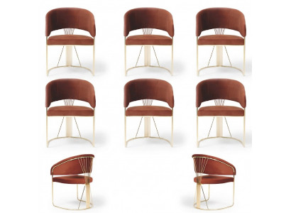 Ontwerp Gestoffeerde Stoel 6 Stoelen Groep Set Fauteuil Lounge Set Luxe